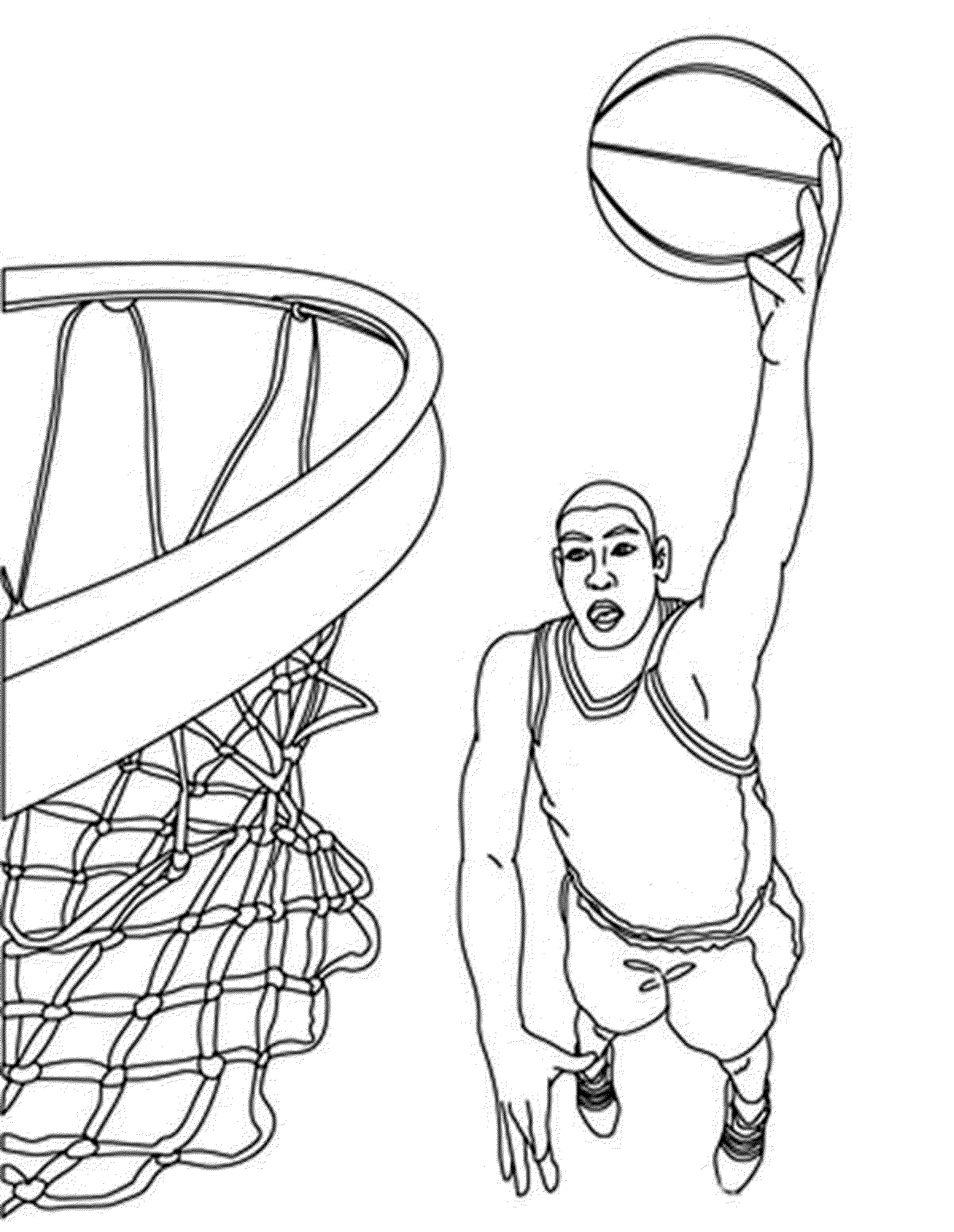 Download Print & Download - Interesting Basketball Coloring Pages