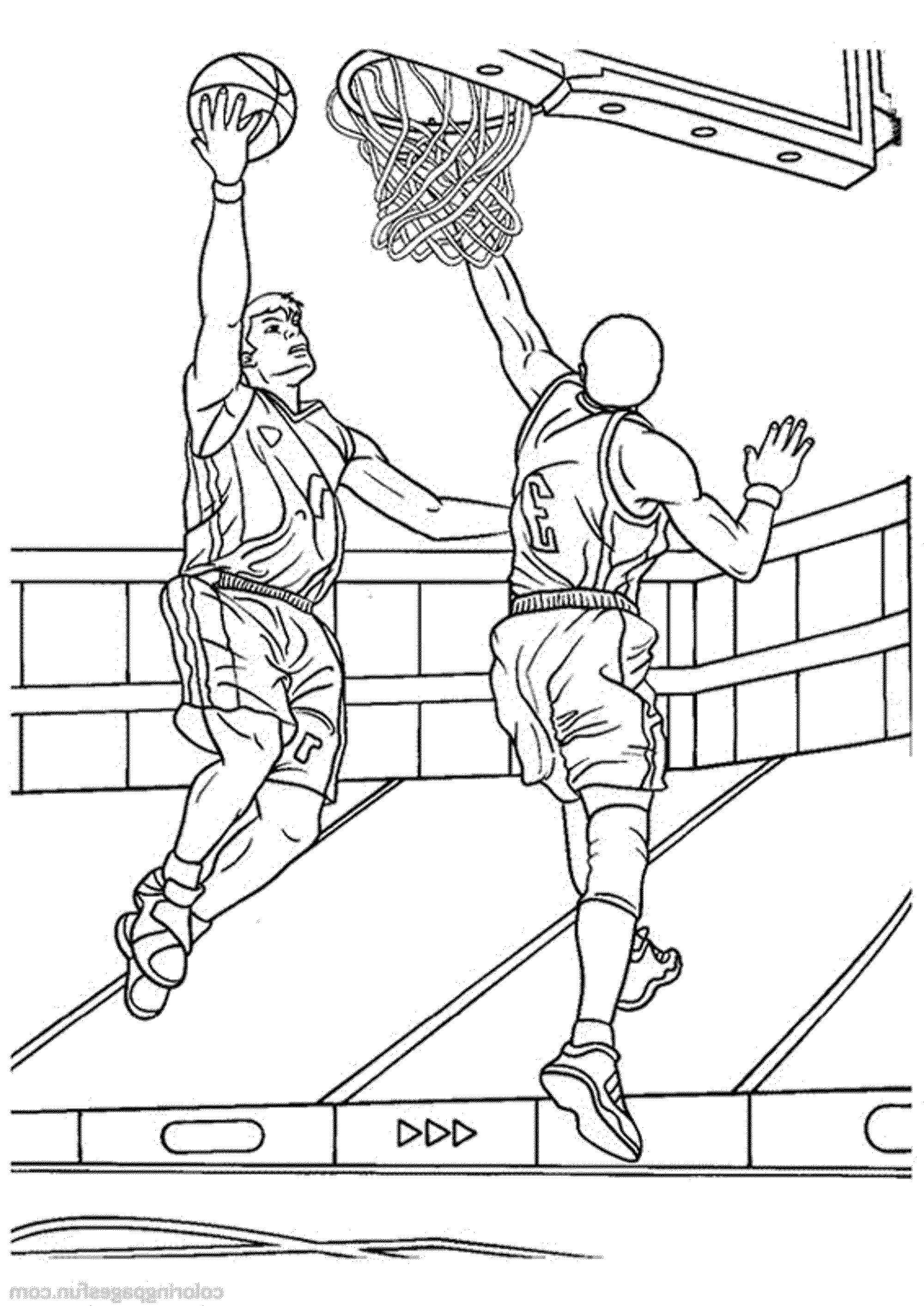 Download Print & Download - Interesting Basketball Coloring Pages