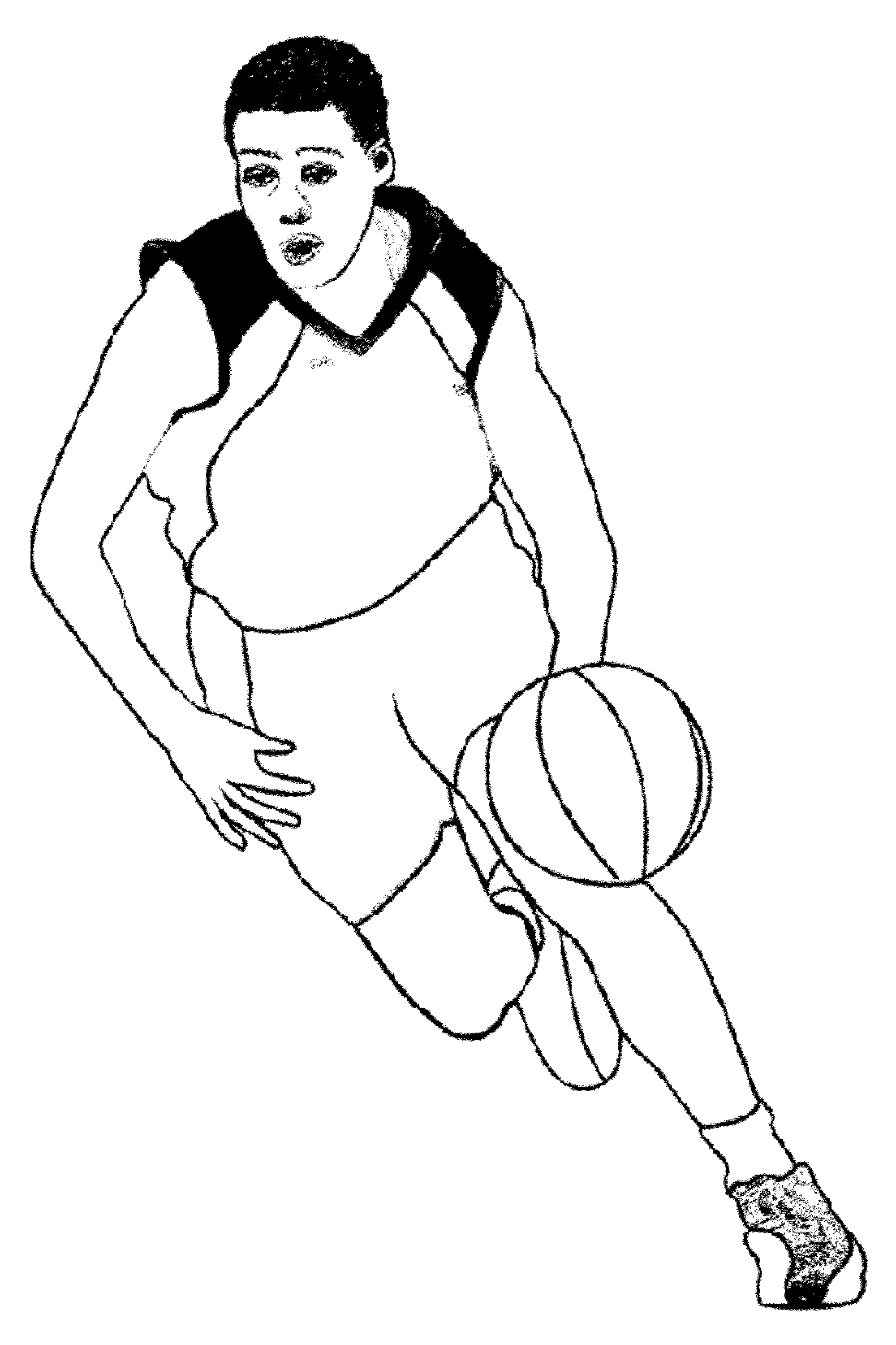 Рисунок баскетболистки с мячом