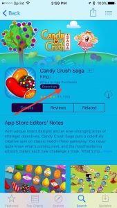 in-app purchases warning on Apple App Store