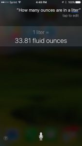 Siri converts measurements