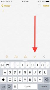 click squiggly line in Notes
