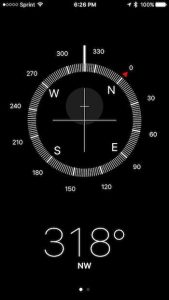 compass app in action on iPhone