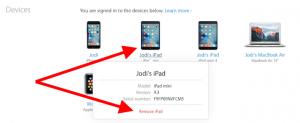 remove device from AppleID account