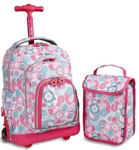 J World New York Rolling Backpack with Lunch Bag