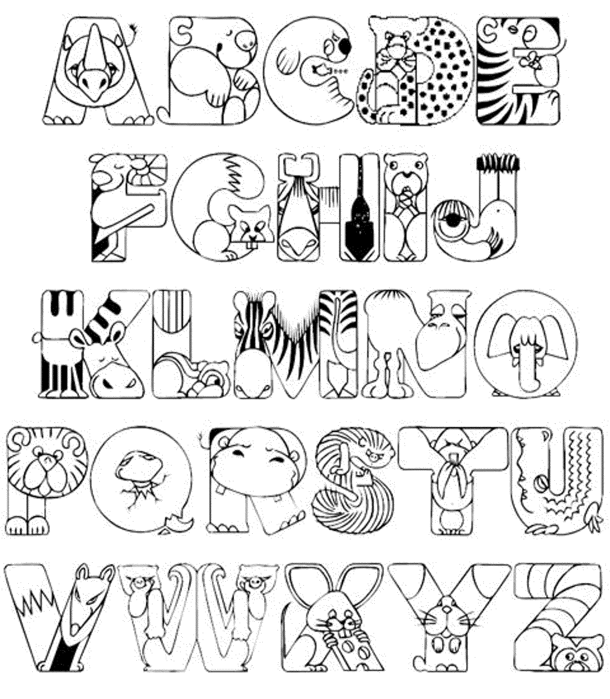 abc coloring pages for kindergarten