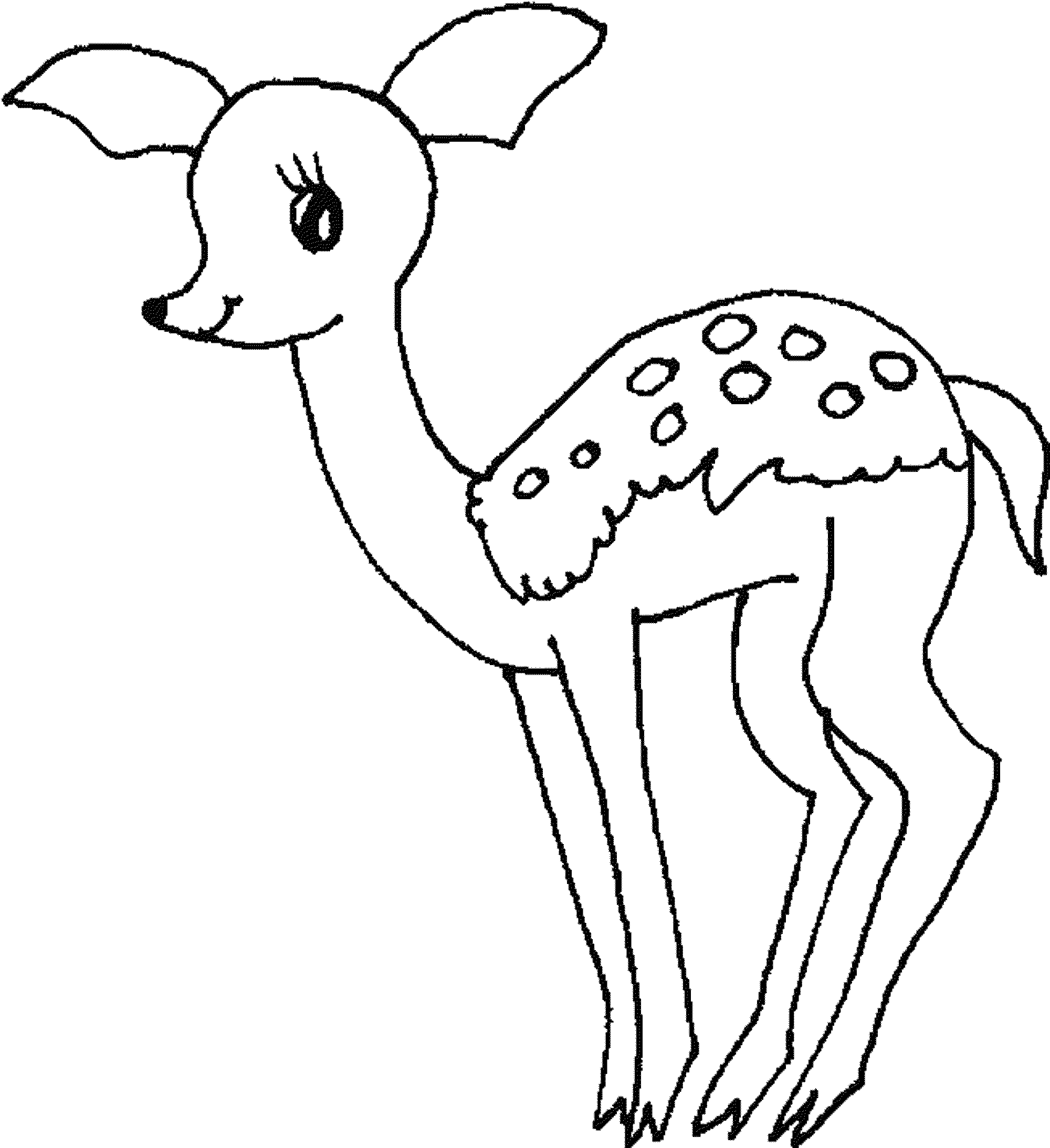 Baby deer coloring page