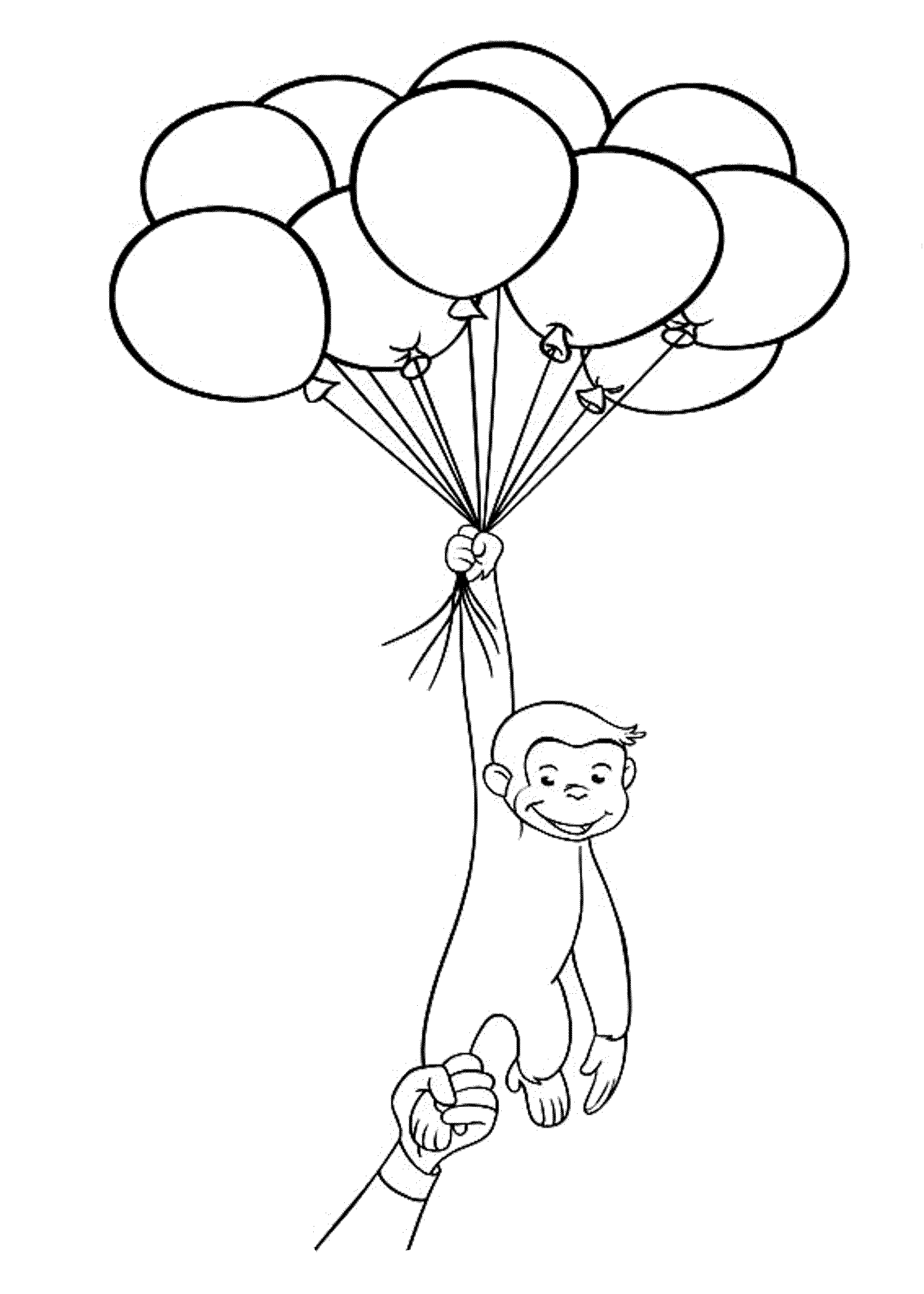 curious-george-with-balloons-coloring-pages | | BestAppsForKids.com
