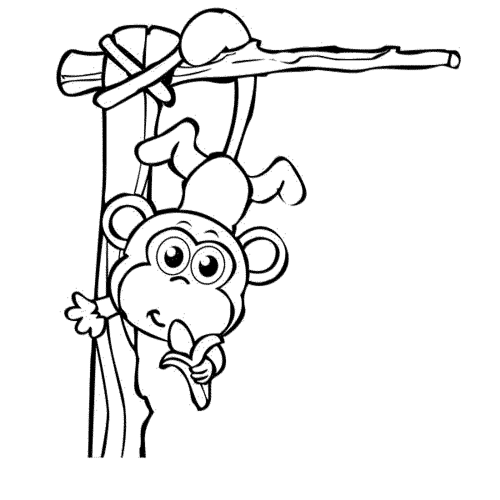 Print & Download - Coloring Monkey Head with Monkey Coloring Pages