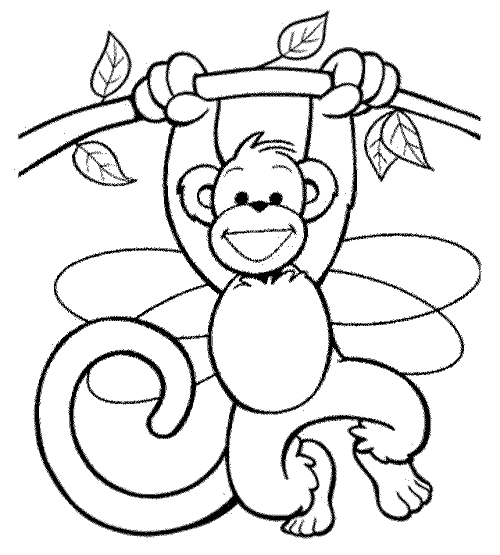free monkey coloring pages
