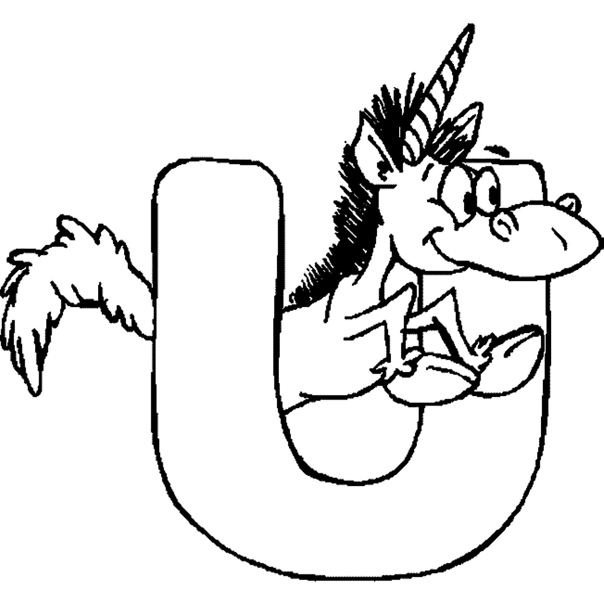 letter u unicorn coloring pages alphabet