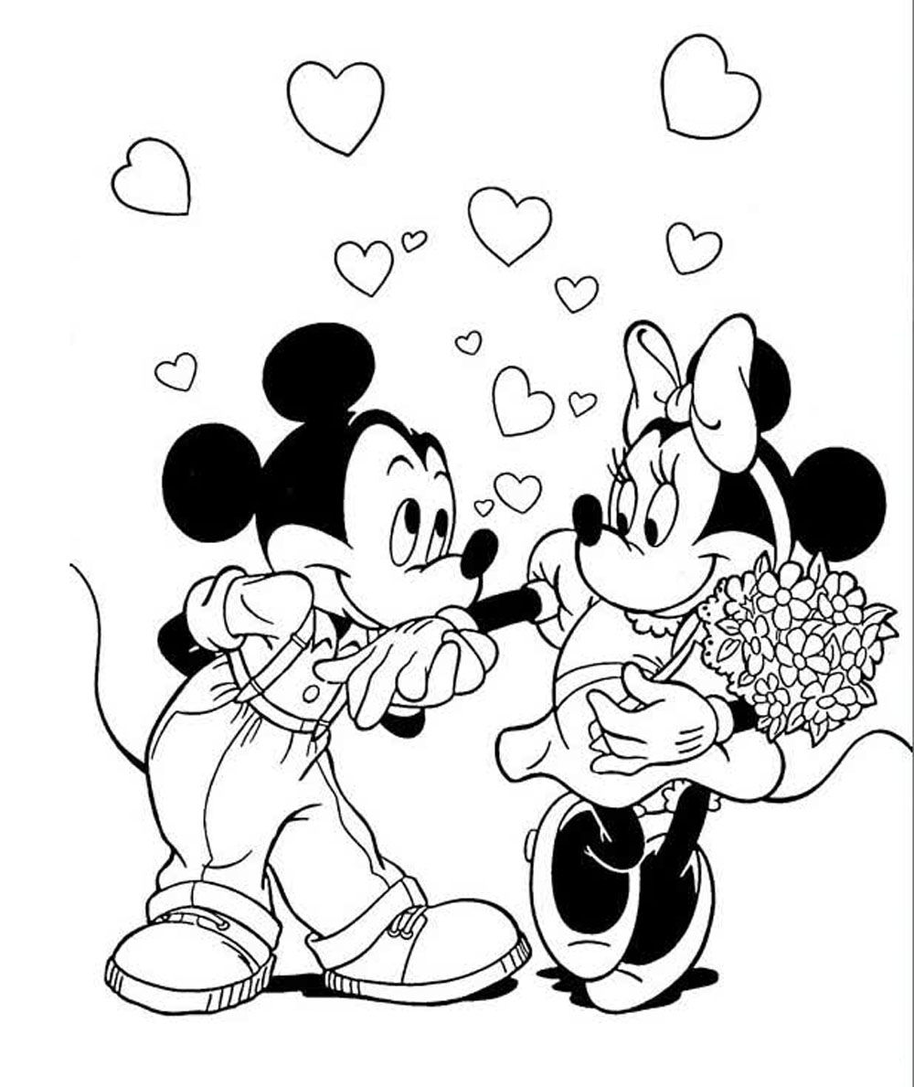 mickey mouse and minnie mouse coloring pages