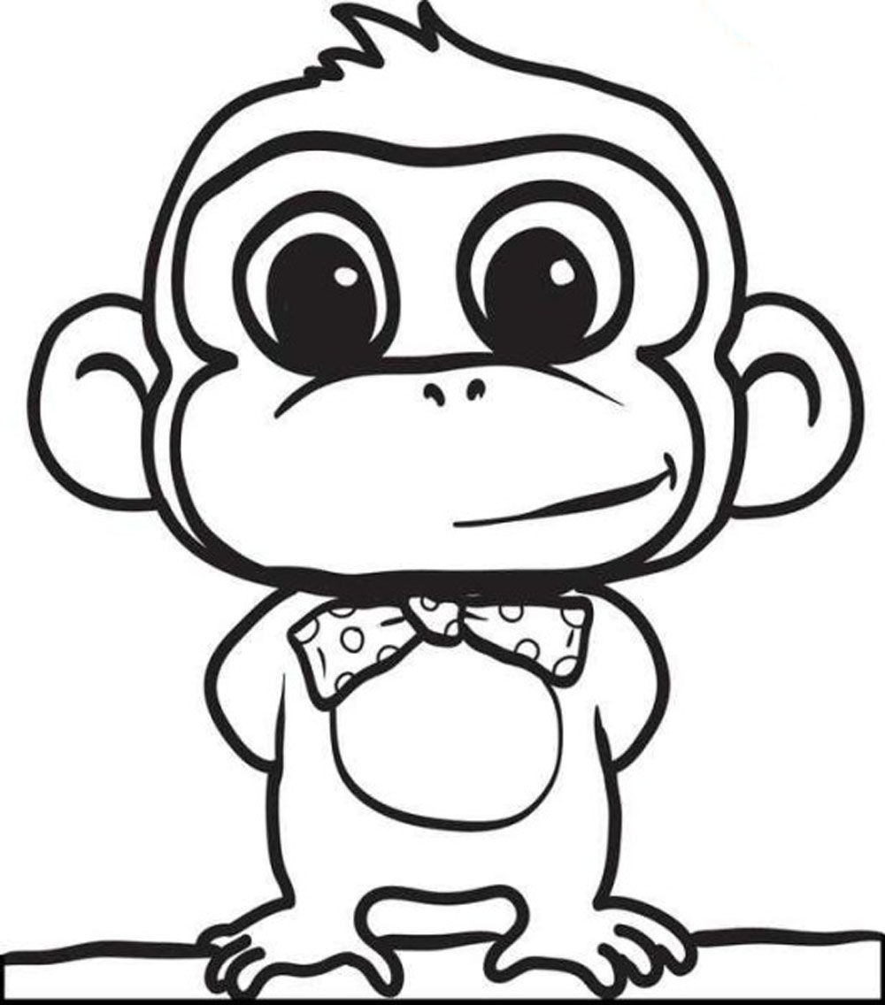 monkey head coloring page