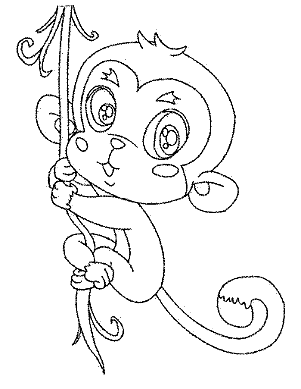 Print & Download Coloring Monkey Head with Monkey Coloring Pages