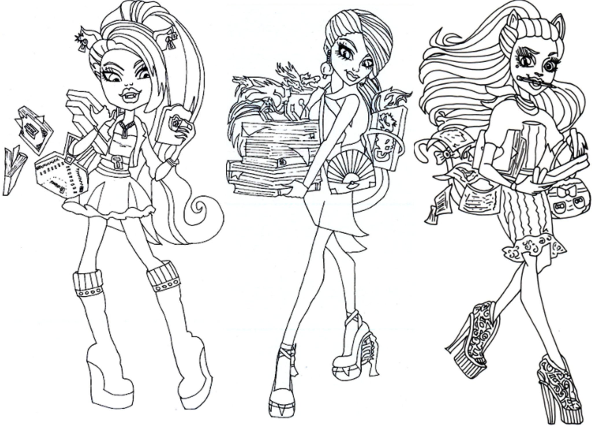 monster high coloring pages printable kids