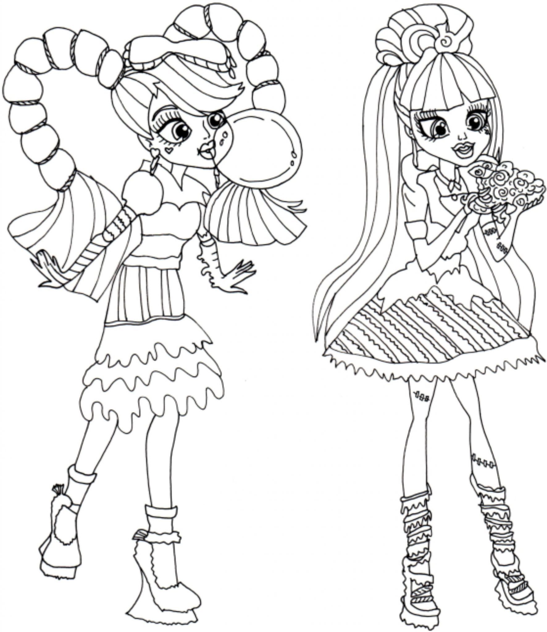 monster high coloring pages to print for free