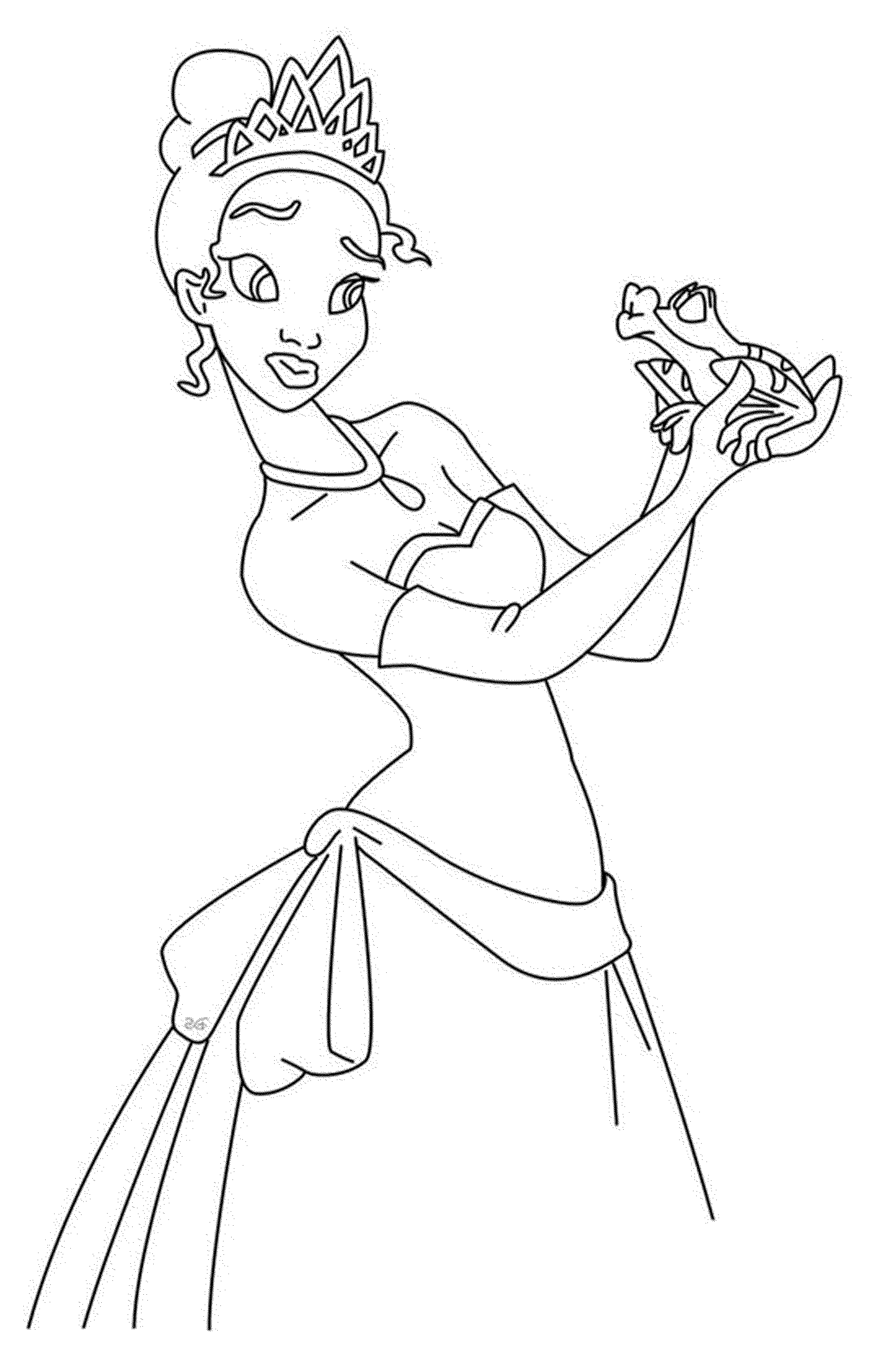 princess and the frog coloring pages