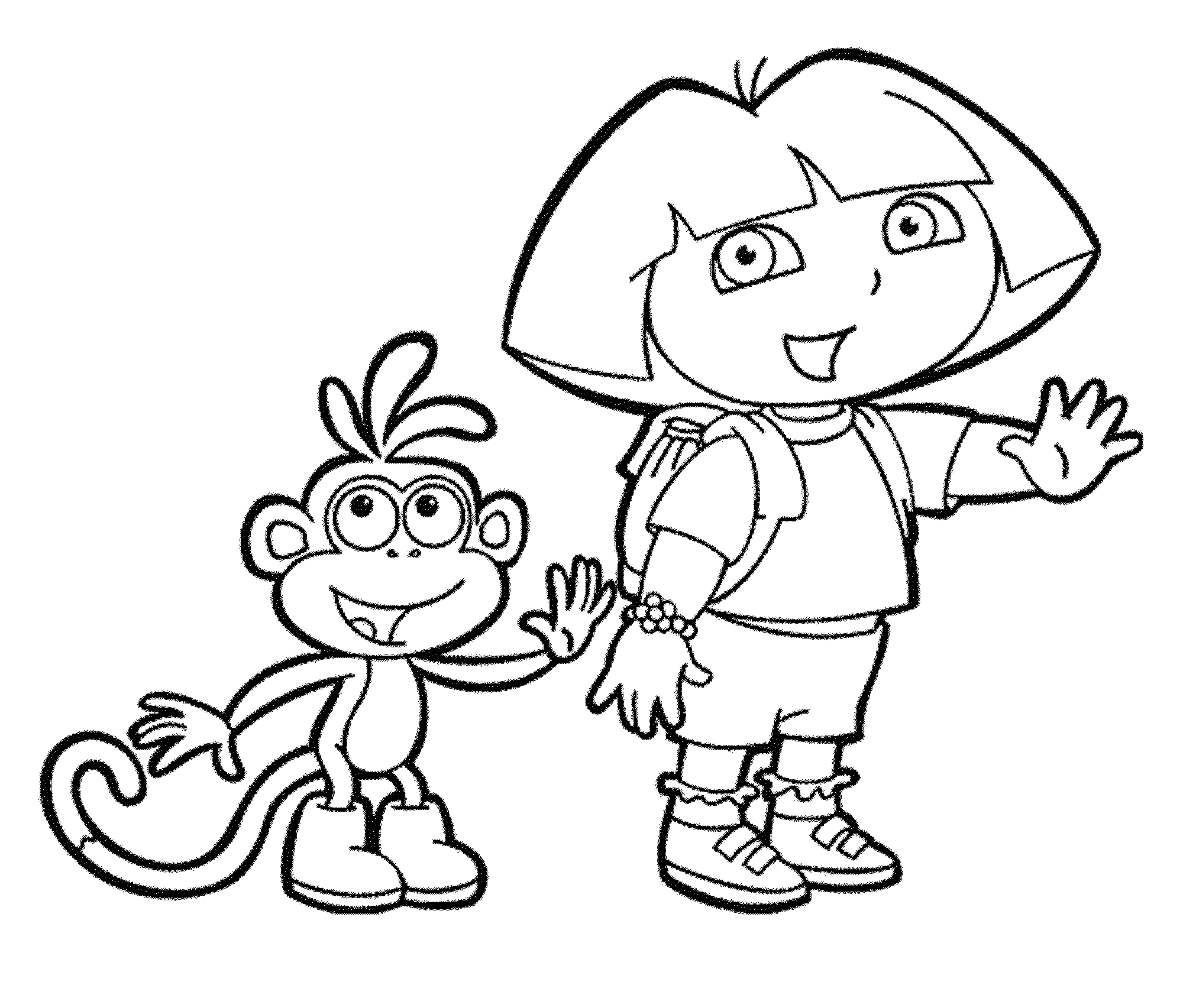 printable coloring pages dora and boots