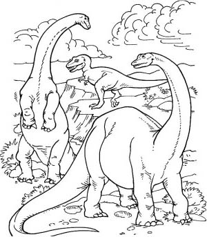 long neck dinosaur coloring page