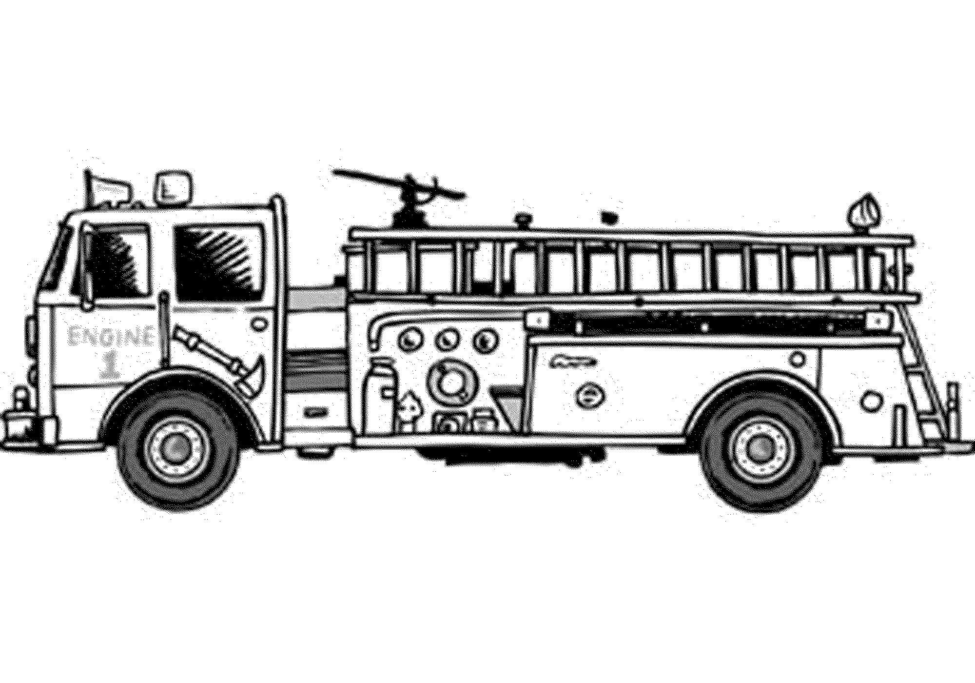 Print & Download - Educational Fire Truck Coloring Pages Giving Three