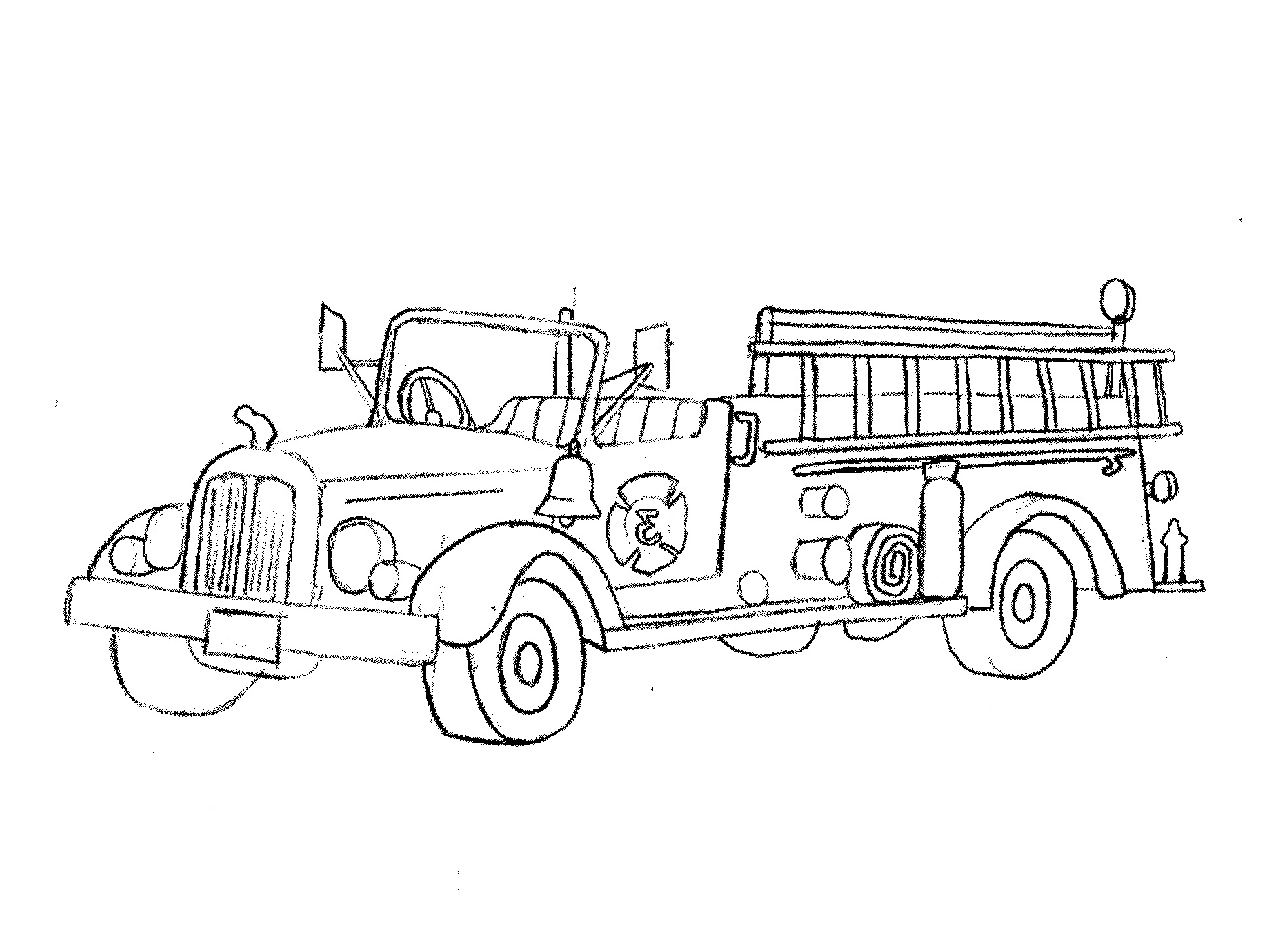 Print Download Educational Fire Truck Coloring Pages
