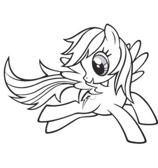 coloring pages rainbow dash fly