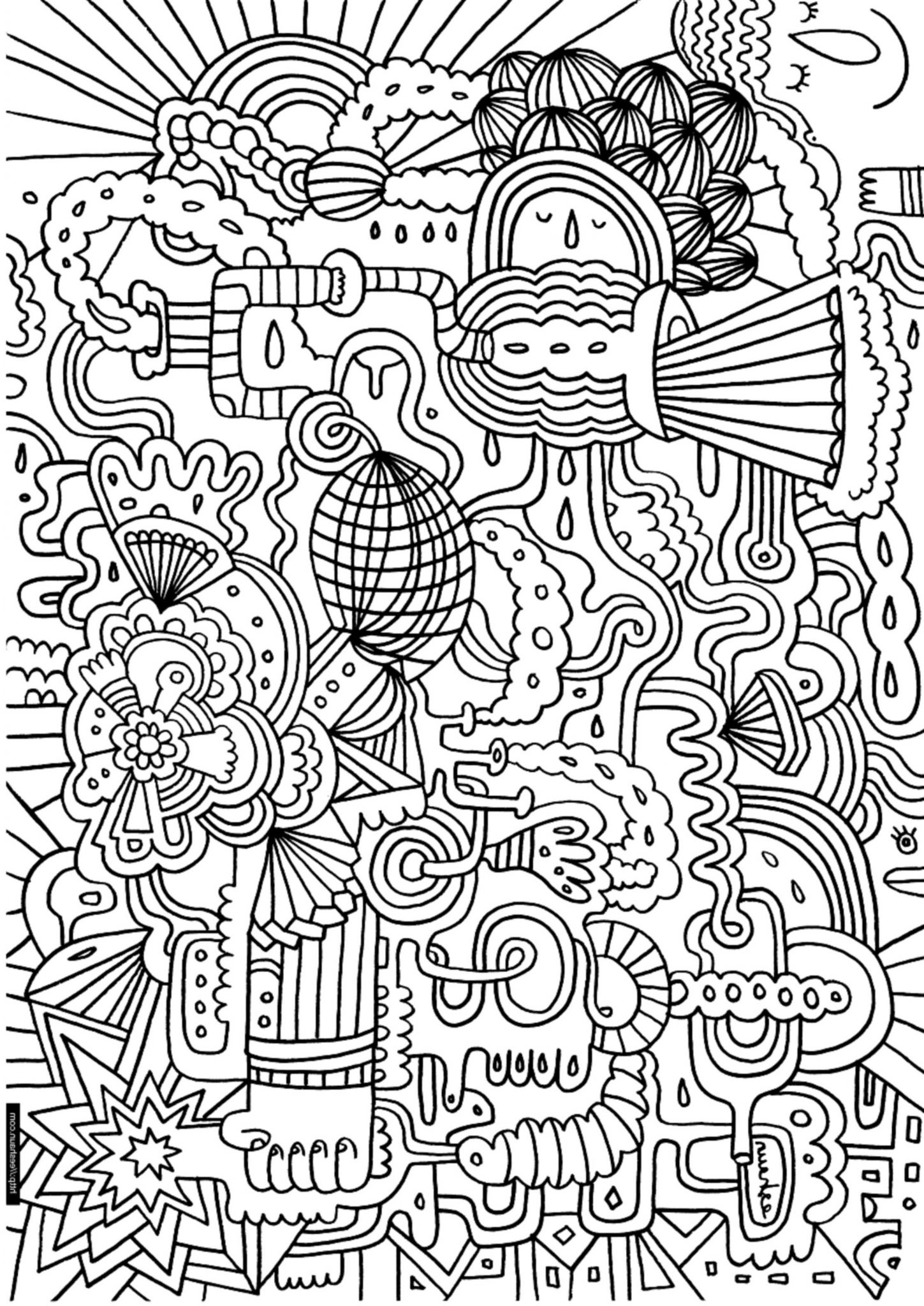 Print Download Complex Coloring Pages for Kids and Adults