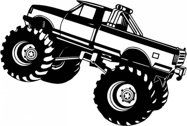 drawing monster truck coloring pages with kids
