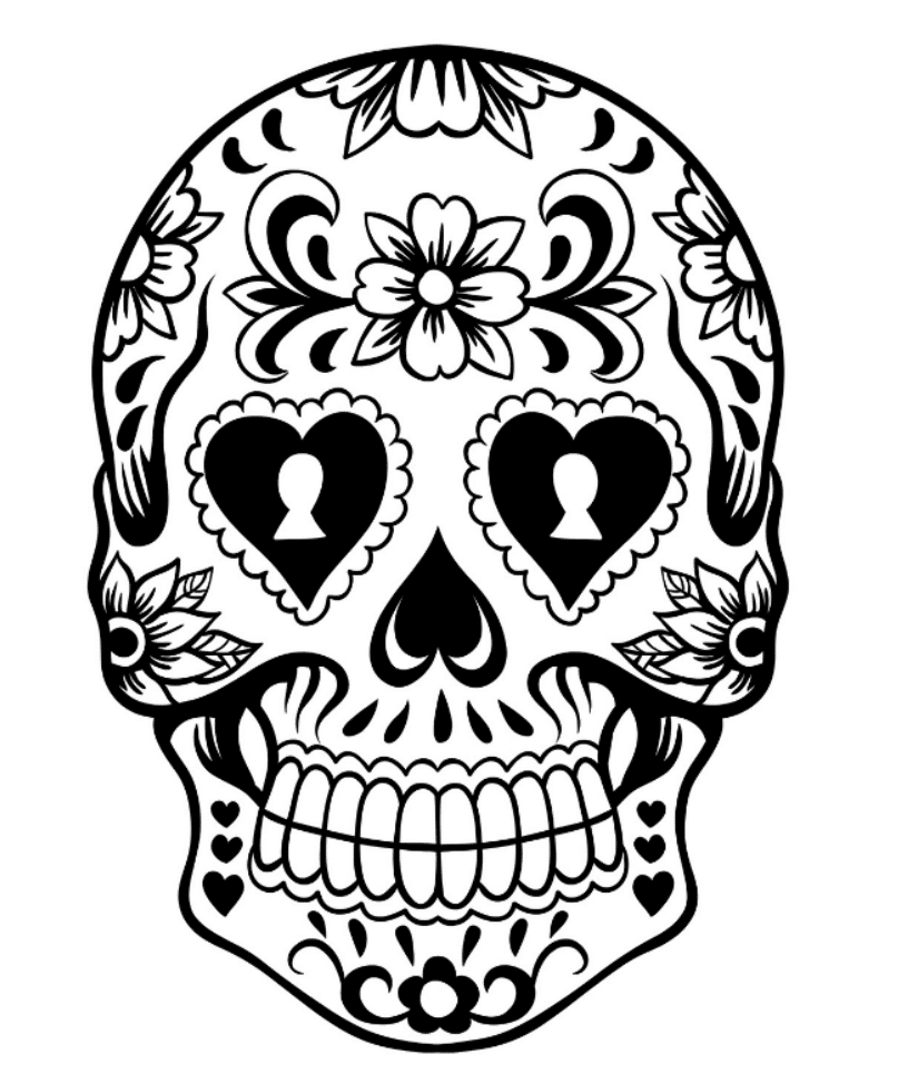 Print Download Sugar Skull Coloring Pages To Have Scary but 