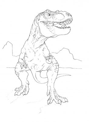 print  download  dinosaur trex coloring pages for kids