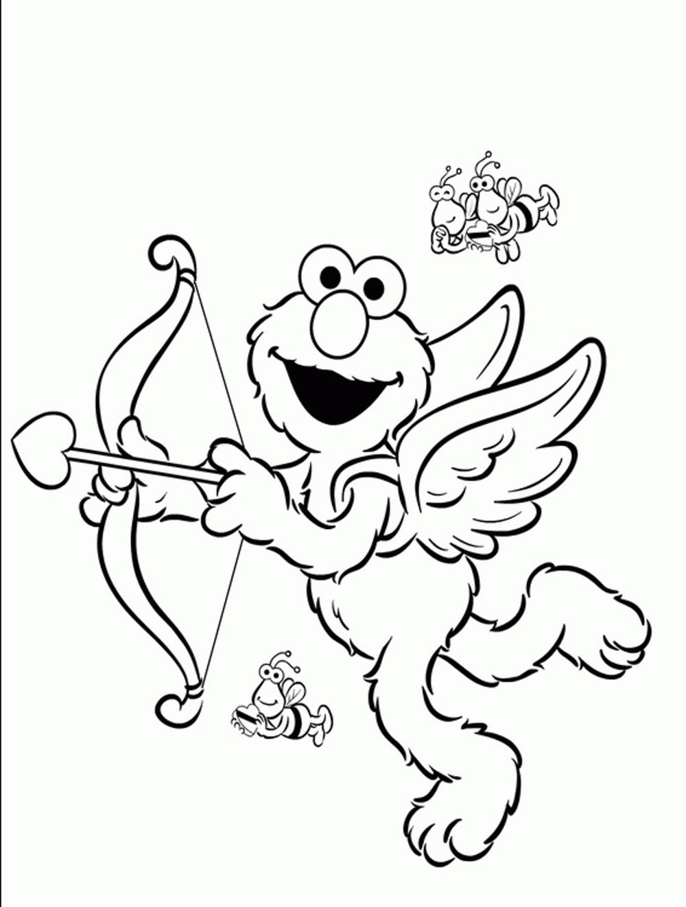 elmo valentines day coloring pages