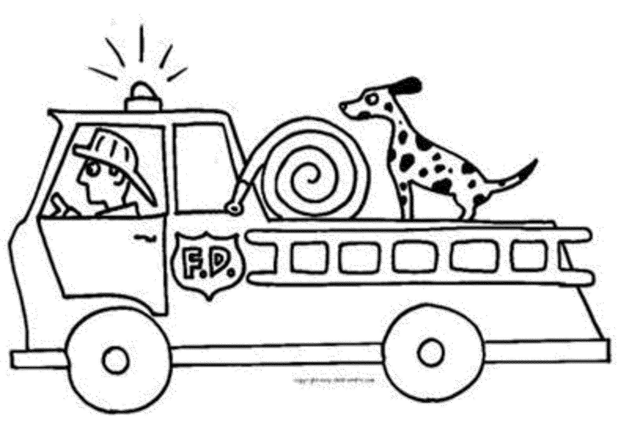 Print & Download Educational Fire Truck Coloring Pages Giving Three