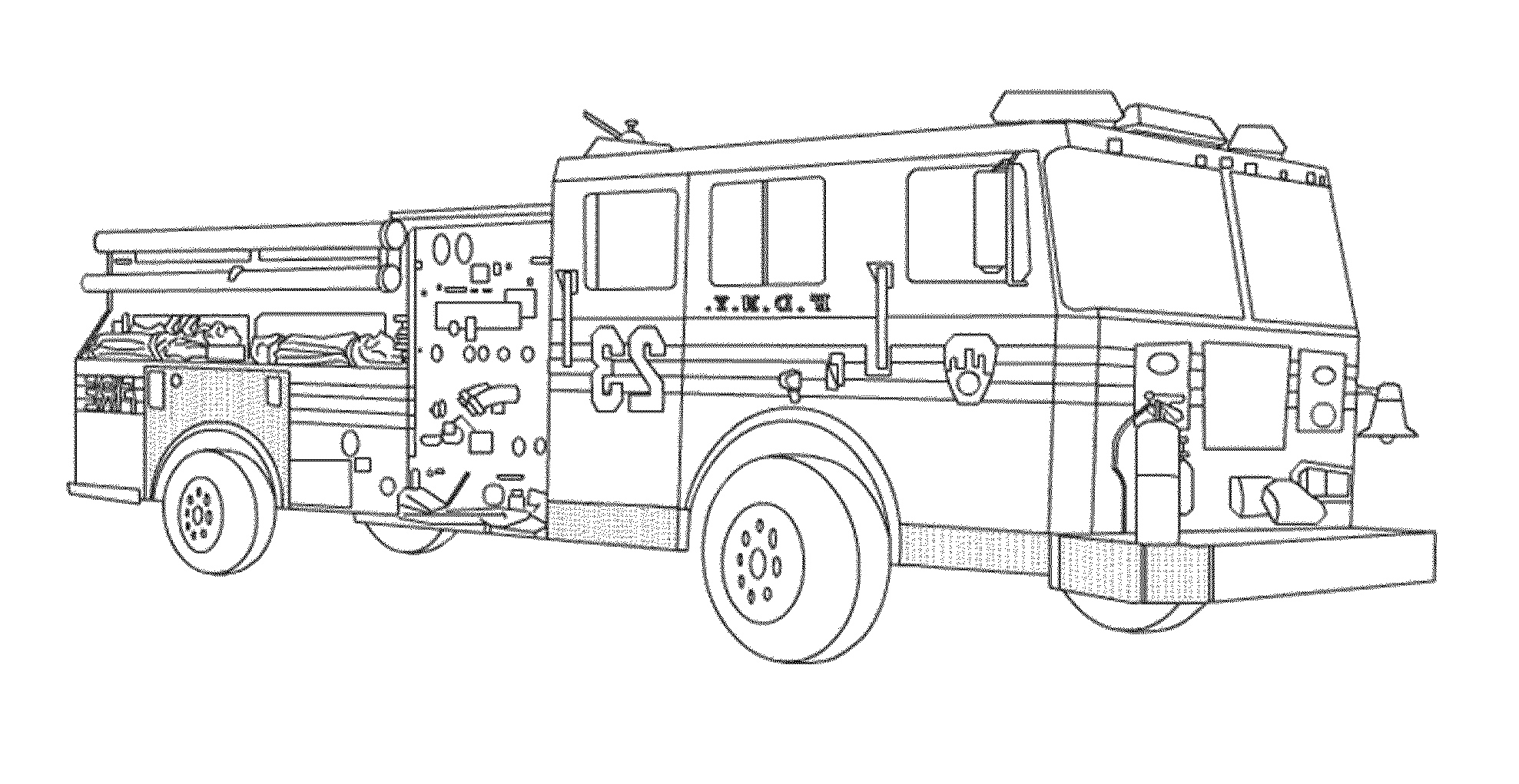 Print Download Educational Fire Truck Coloring Pages