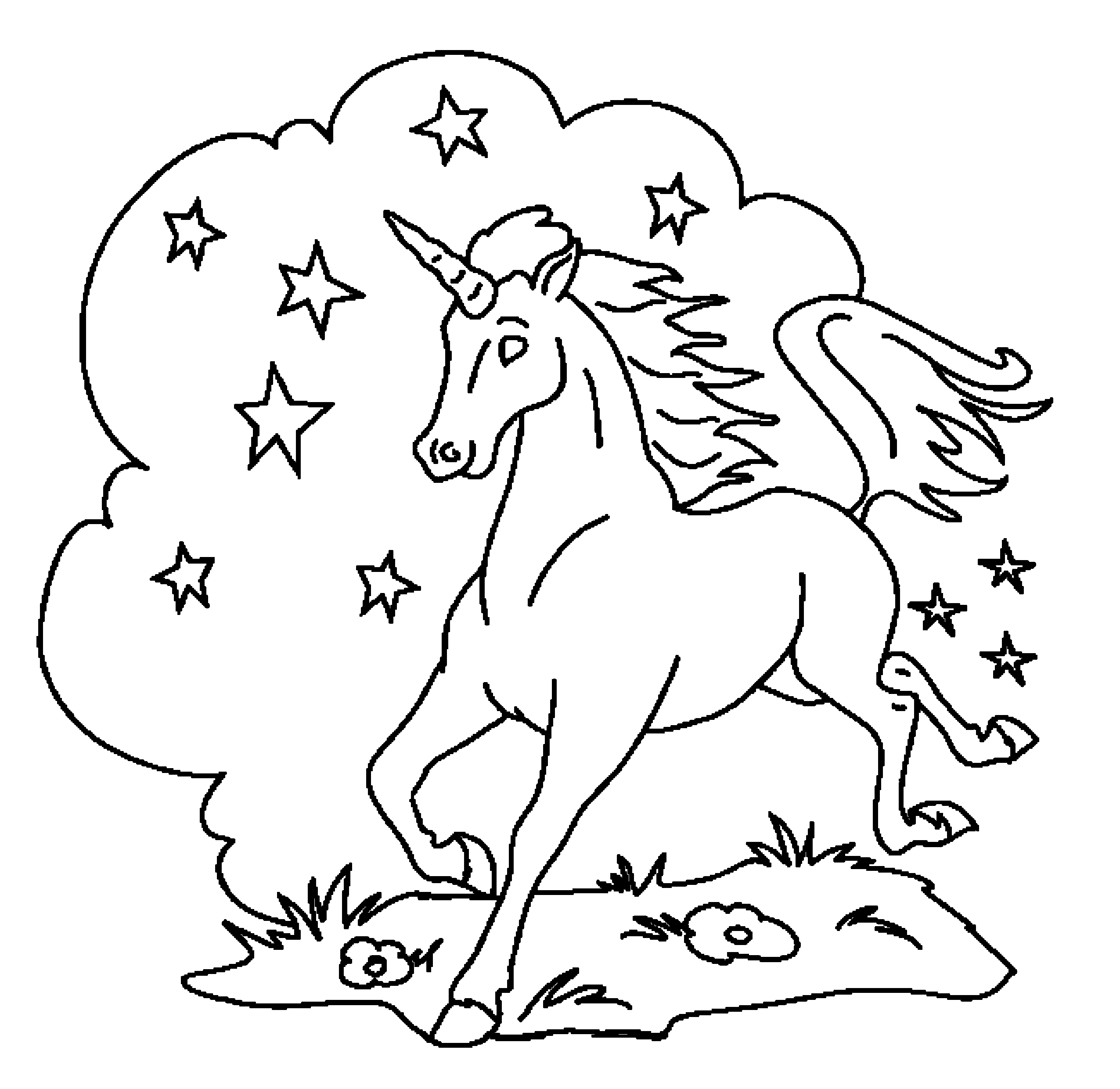 Print & Download Unicorn Coloring Pages for Children
