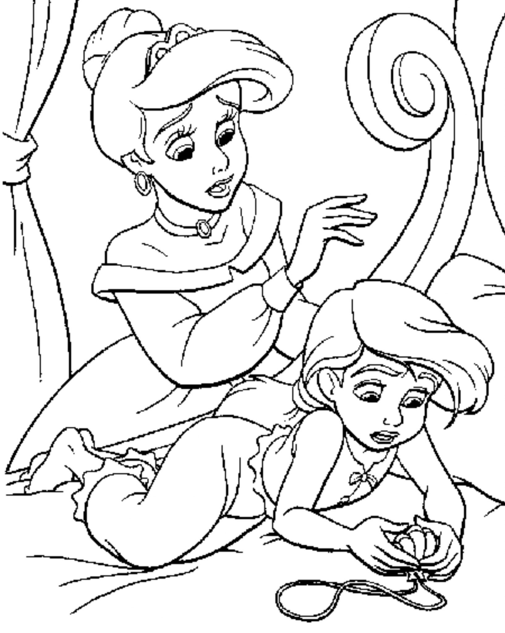little mermaid and melody coloring pages