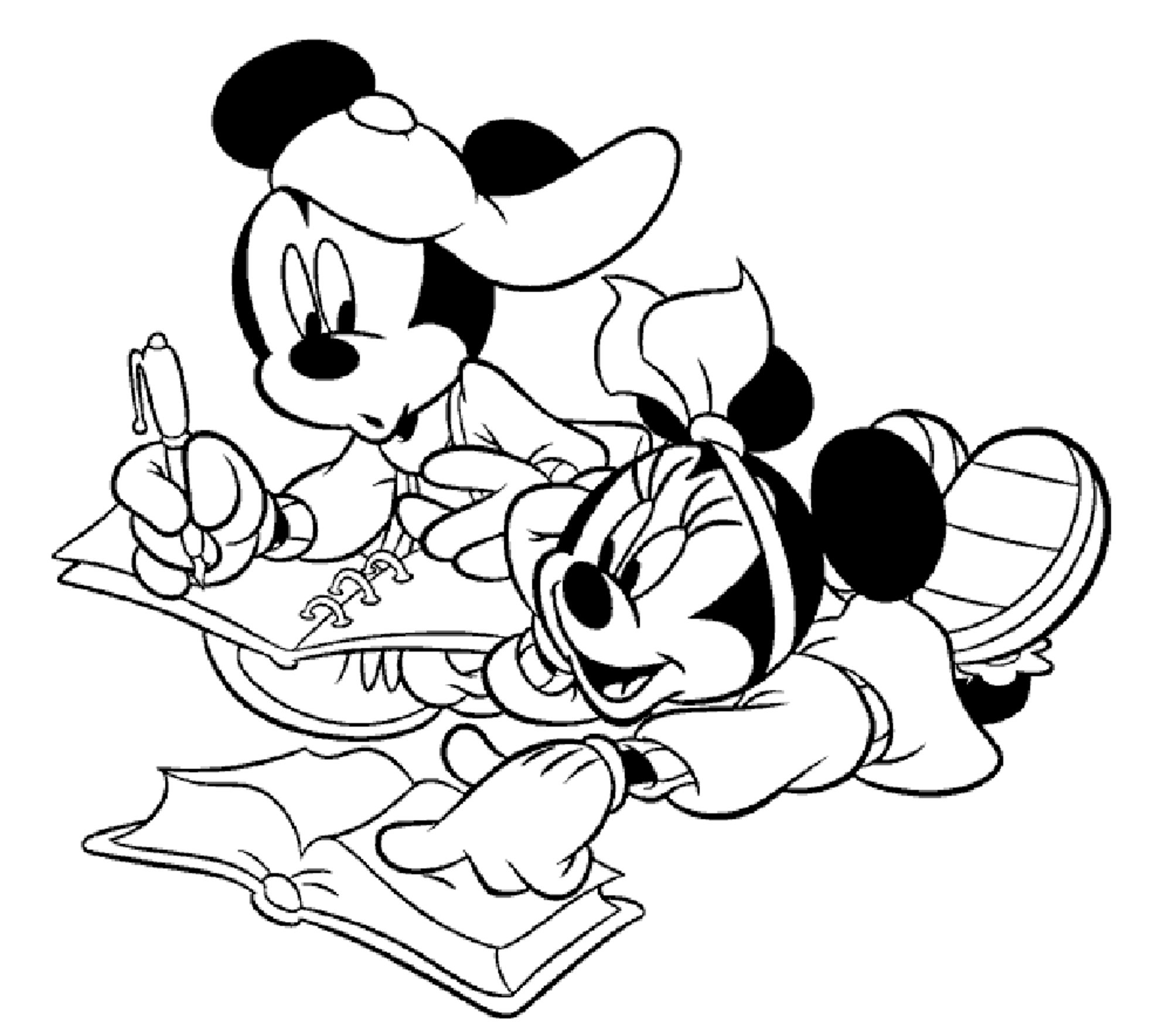 learning through mickey mouse coloring pages