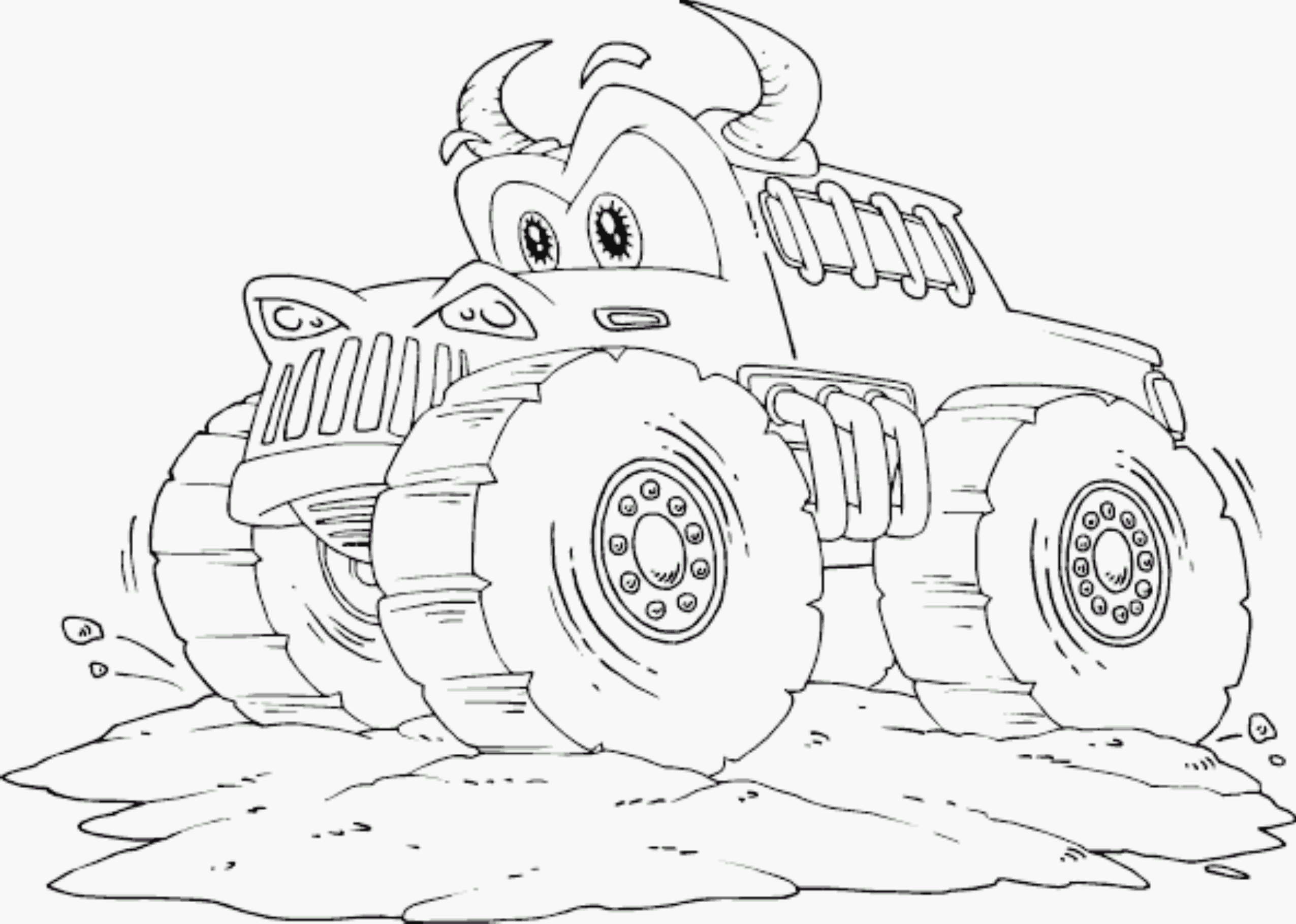 monster truck colouring pages to print