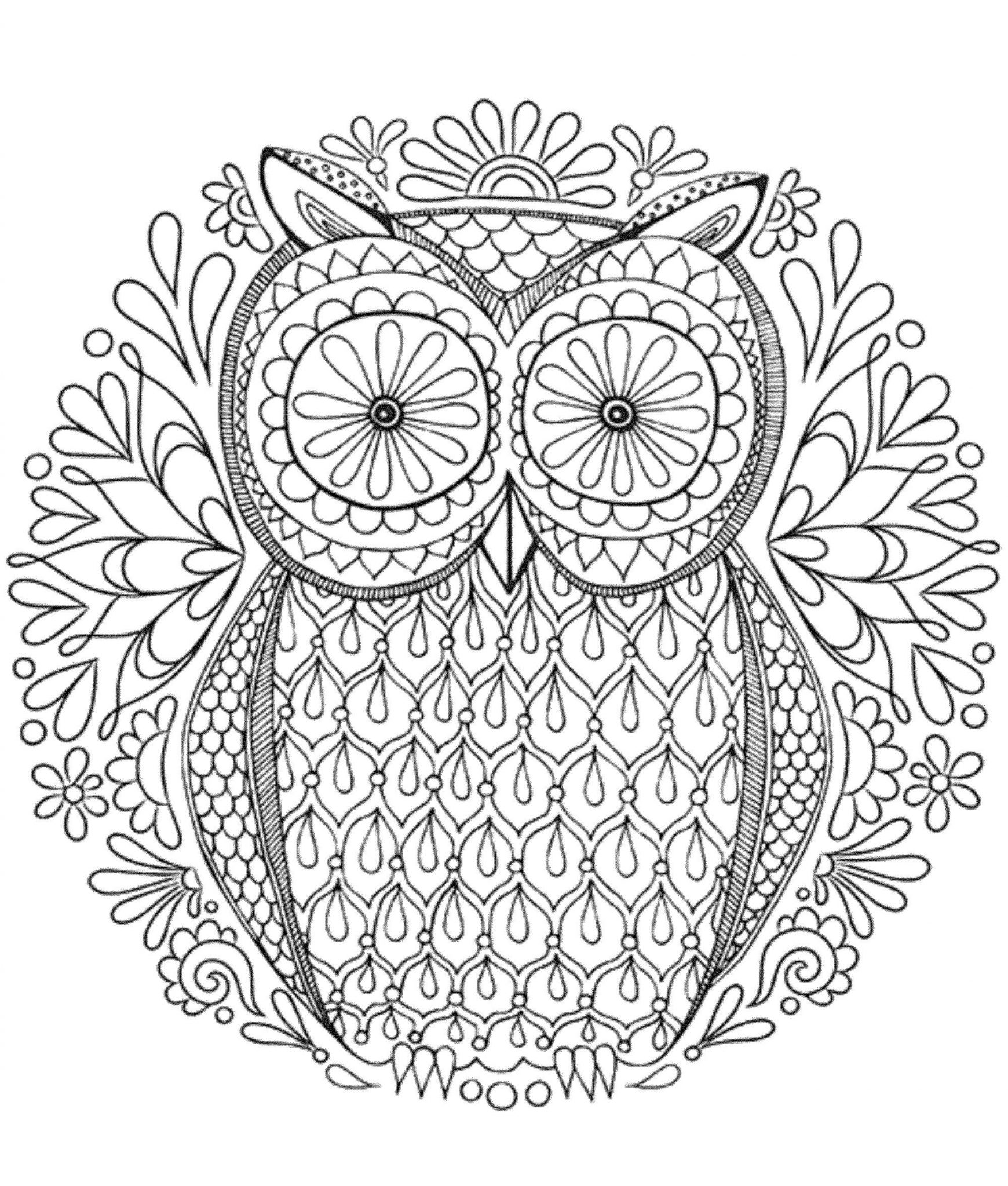 Download owl-coloring-pages-for-adults-hard | | BestAppsForKids.com