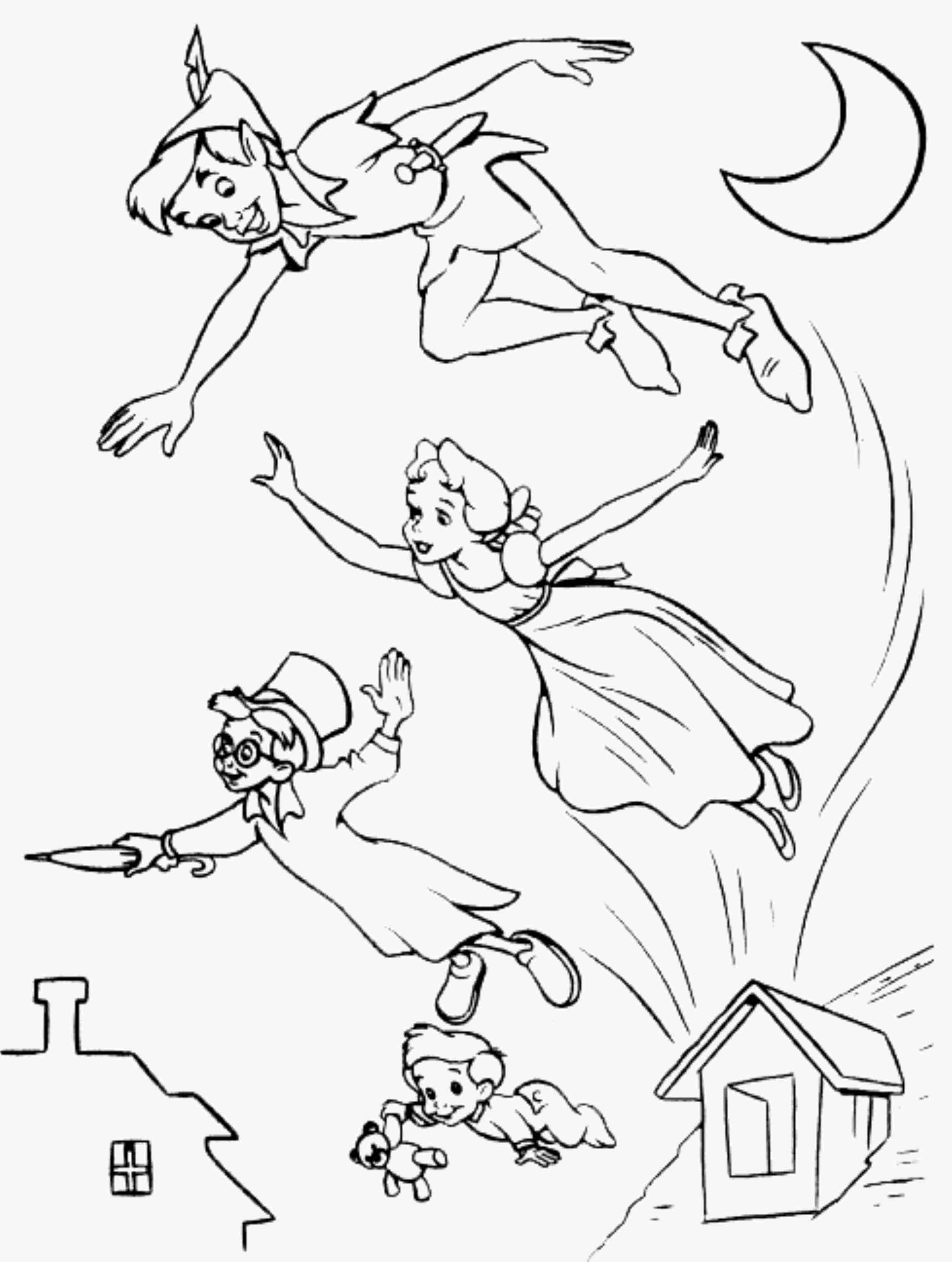 Gallery of Fun Peter Pan Coloring Pages Downloaded for Free