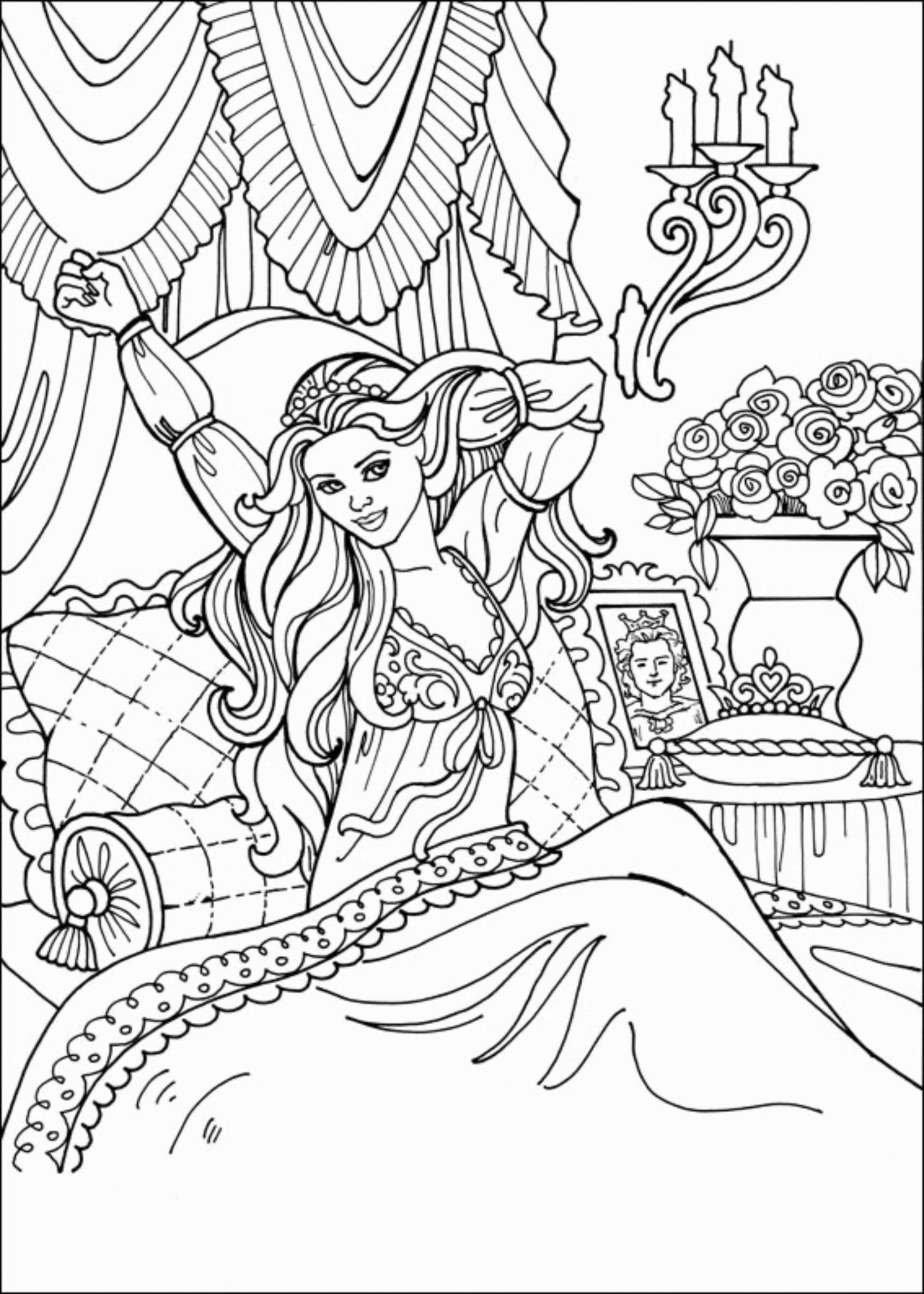 Princess in Pink Coloring Page