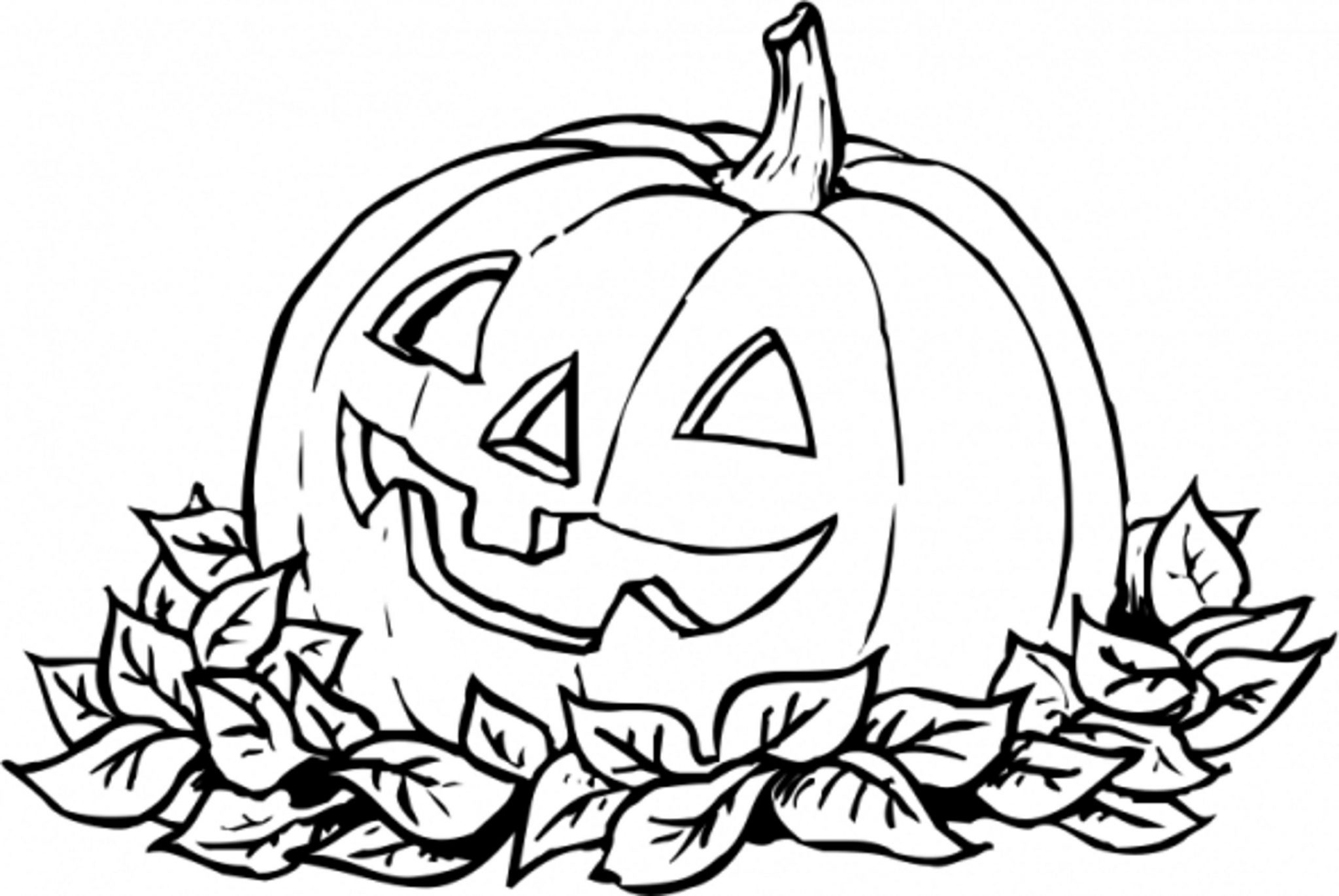 Clip art coloring sheet with pumpkins