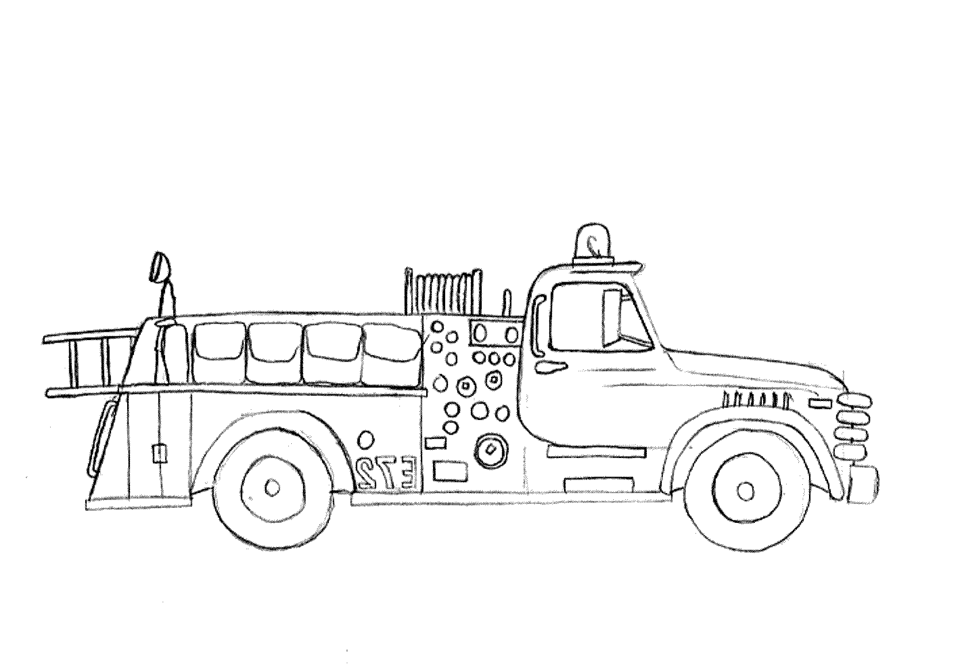 Print & Download - Educational Fire Truck Coloring Pages Giving Three