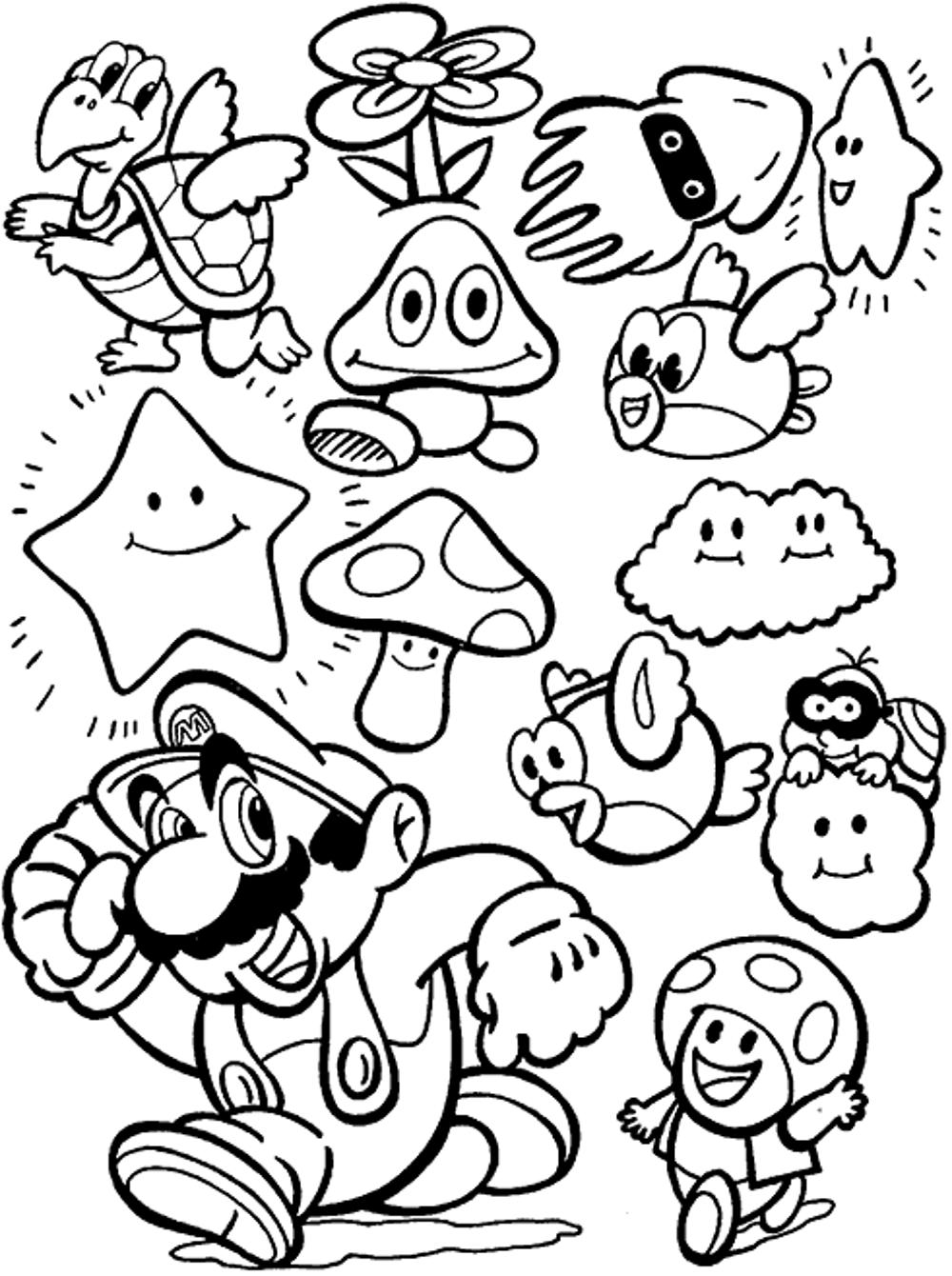 super mario bros coloring pages to print