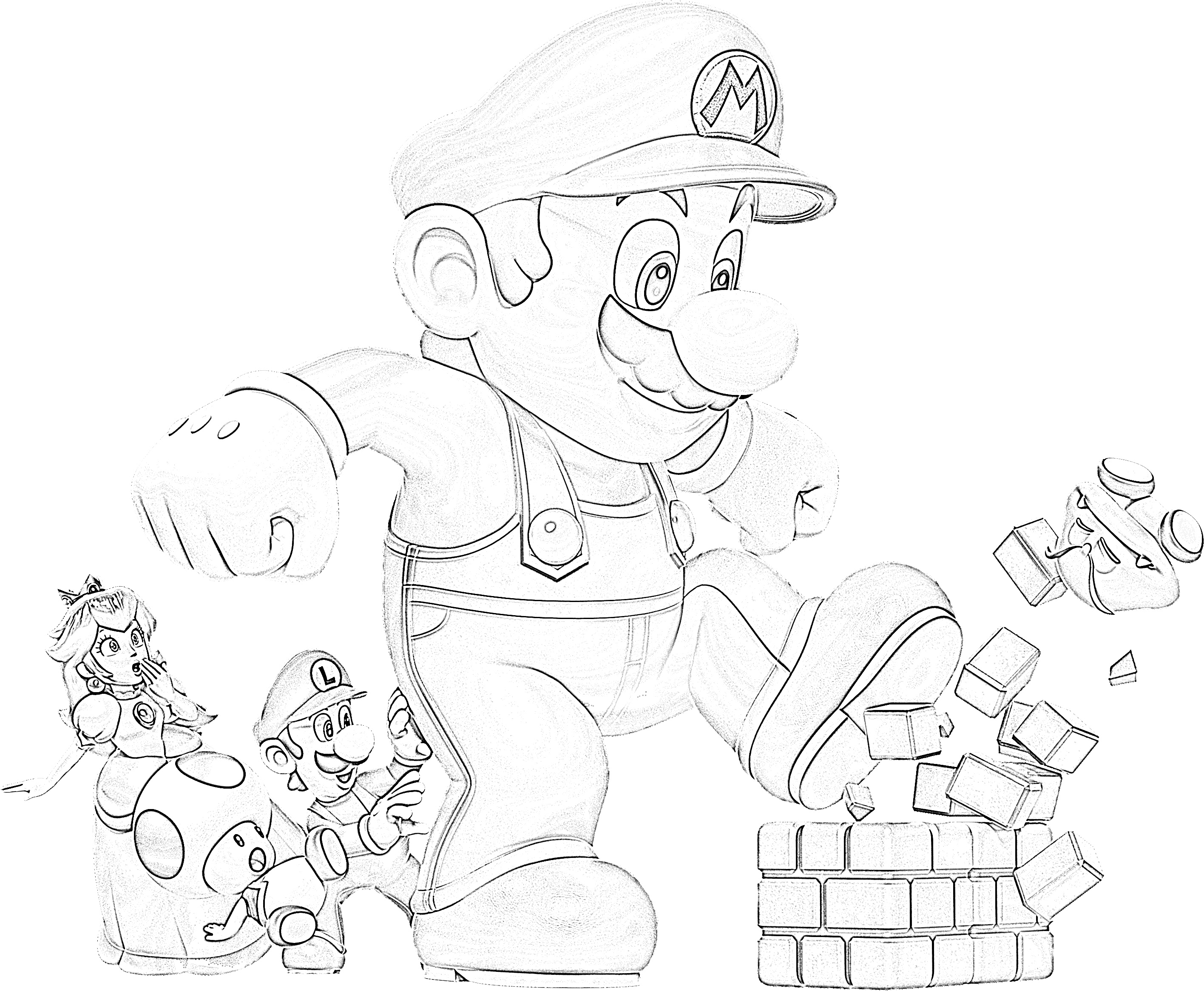 Super Mario Kicking Bricks Coloring Page Bestappsforkids Com Super Mario Kicking Bricks Coloring Page Bestappsforkids Com