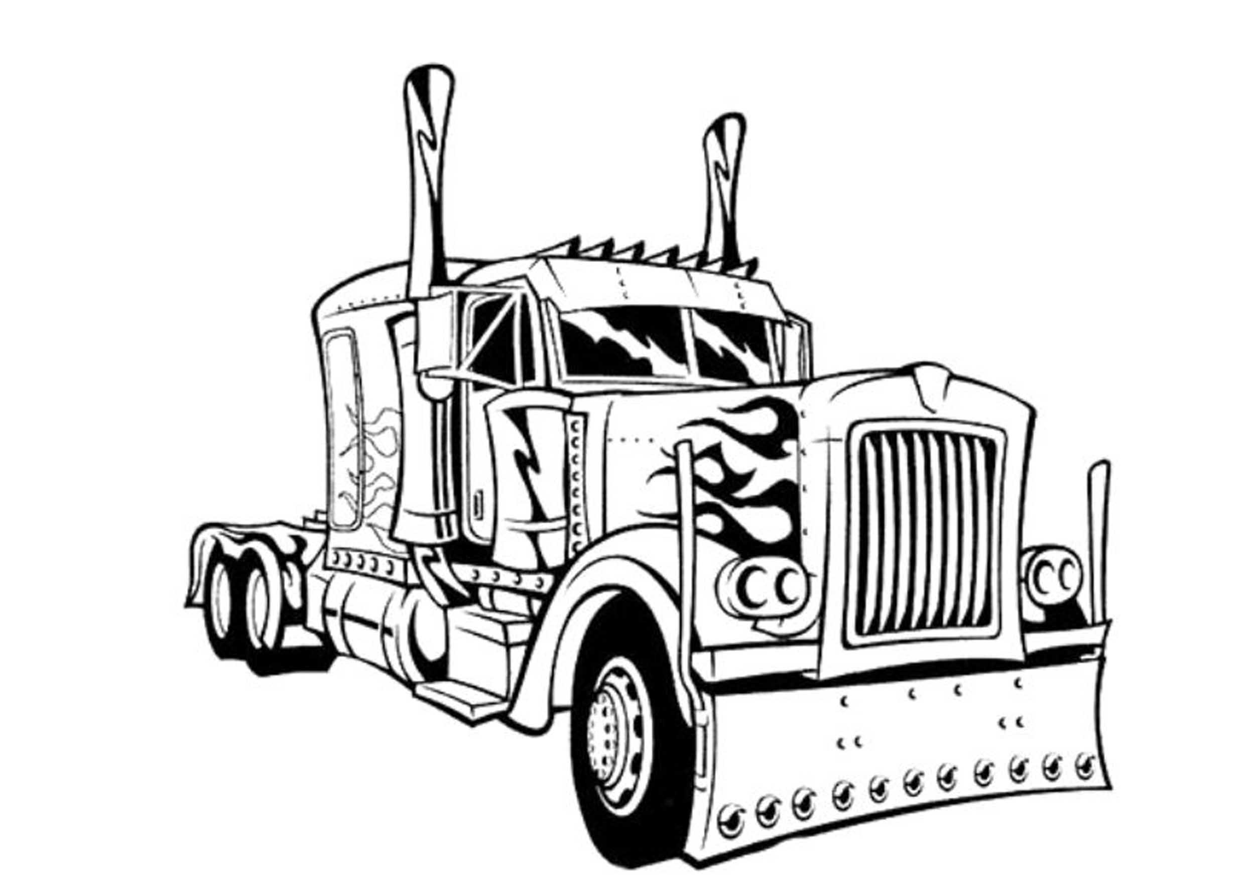 transformers optimus prime truck coloring pages