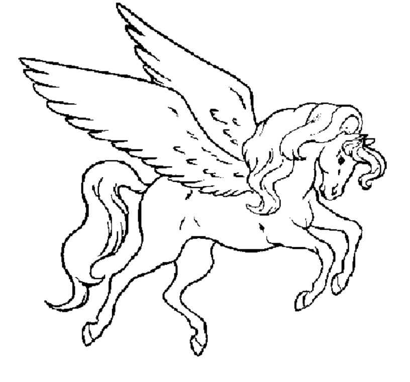 winged unicorn coloring pages