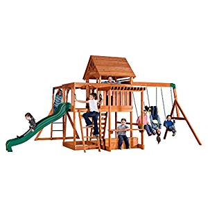 Backyard Discovery Monticello All Cedar Wood Playset Swing Set