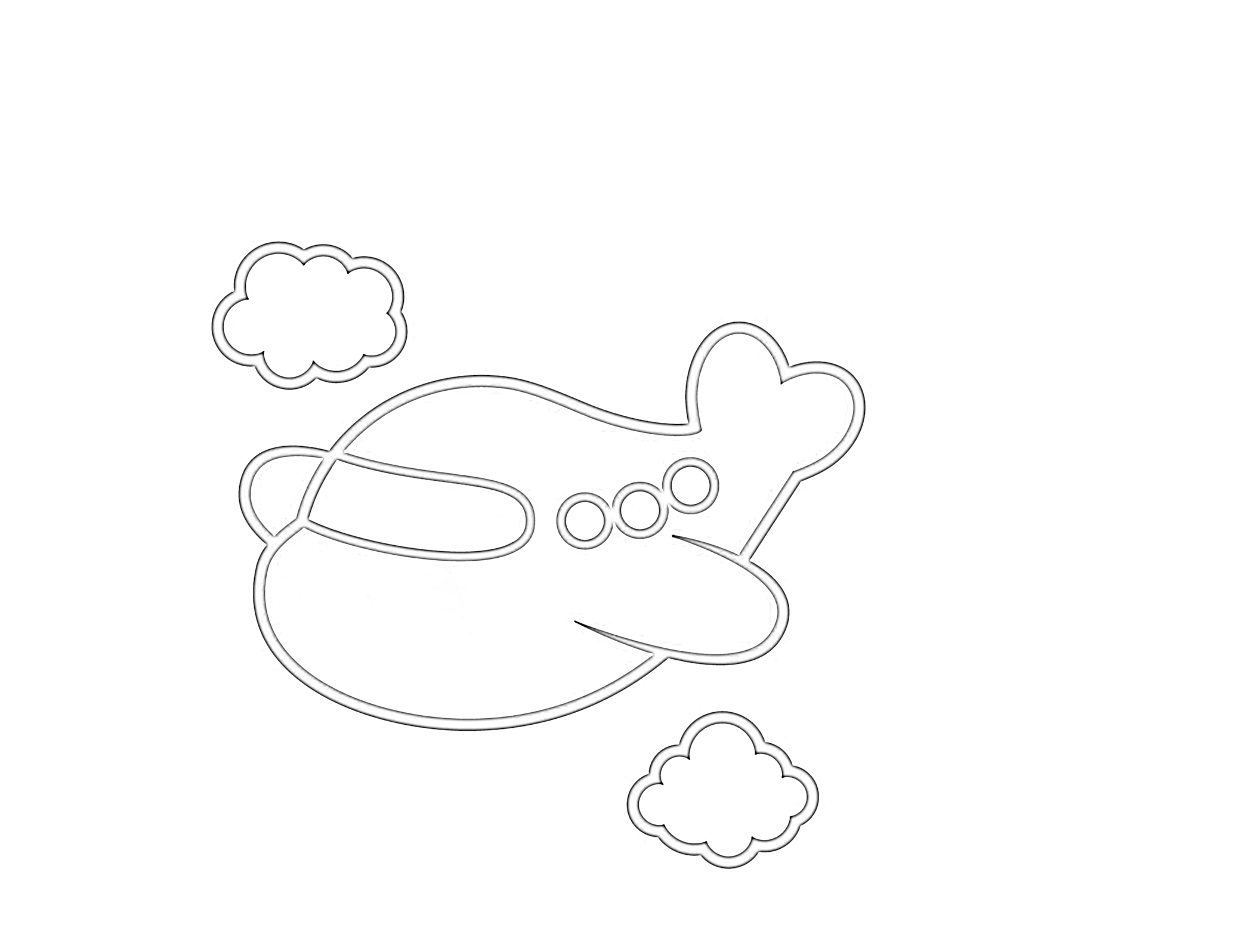 Cute airplane coloring page