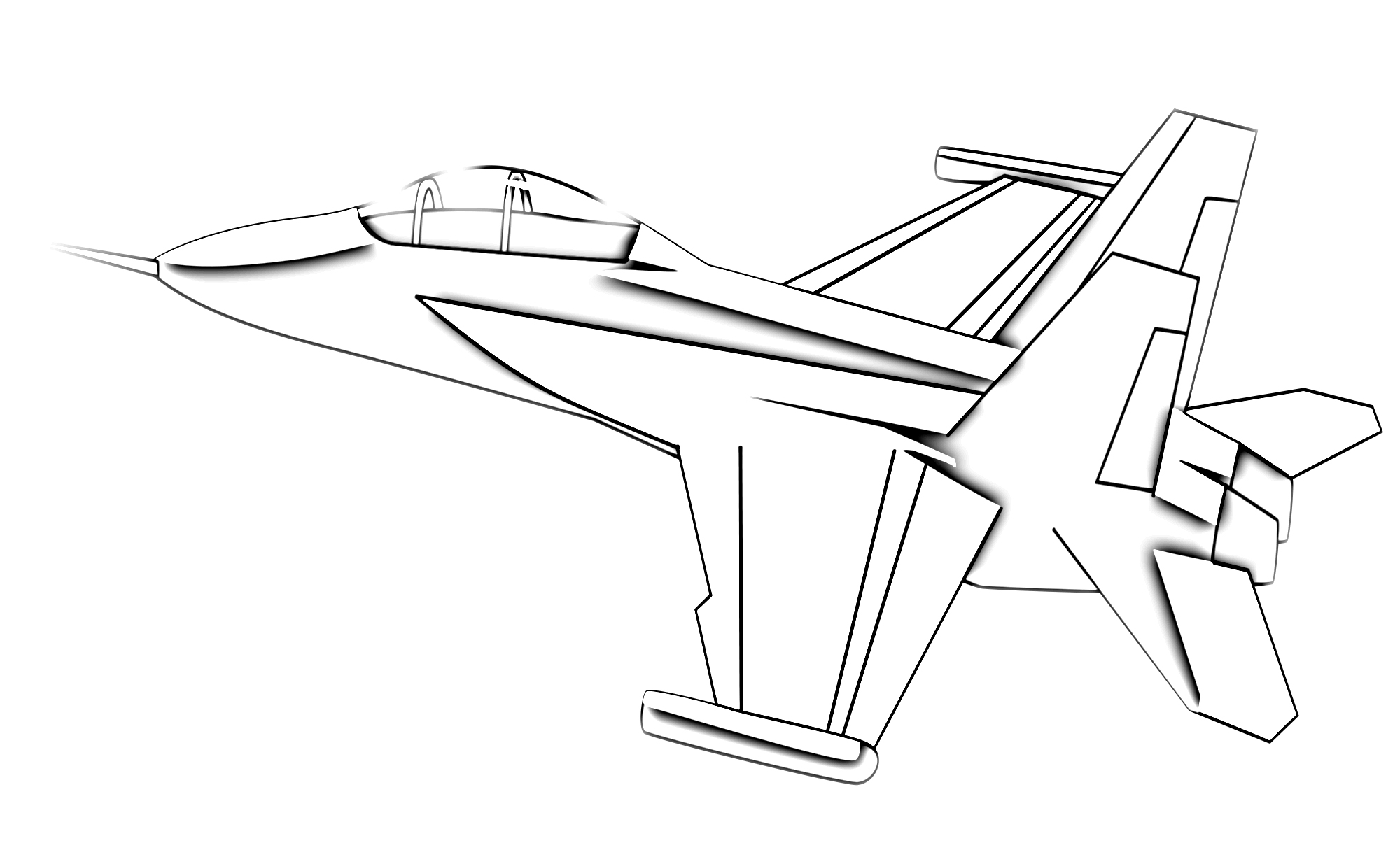 Jet airplane coloring page