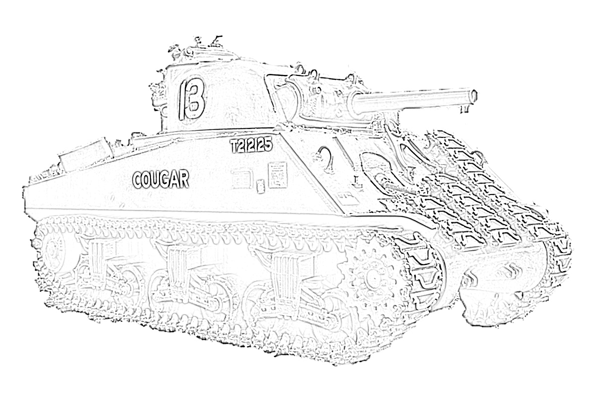 WW2 Tank Colouring Pages